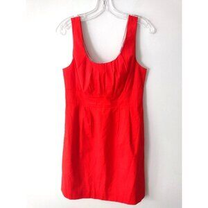 J. Crew Suiting Sheath Dress Size 10 Orange Scoop Neck Lined‎ Sleeveless Career
